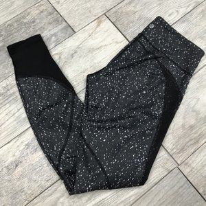 lululemon black and white speckle mesh leggings